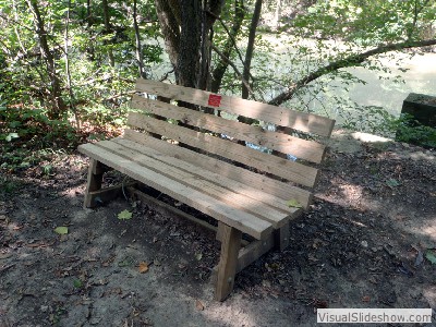 One of 10 benches by Alex Bowman along Auglaize River